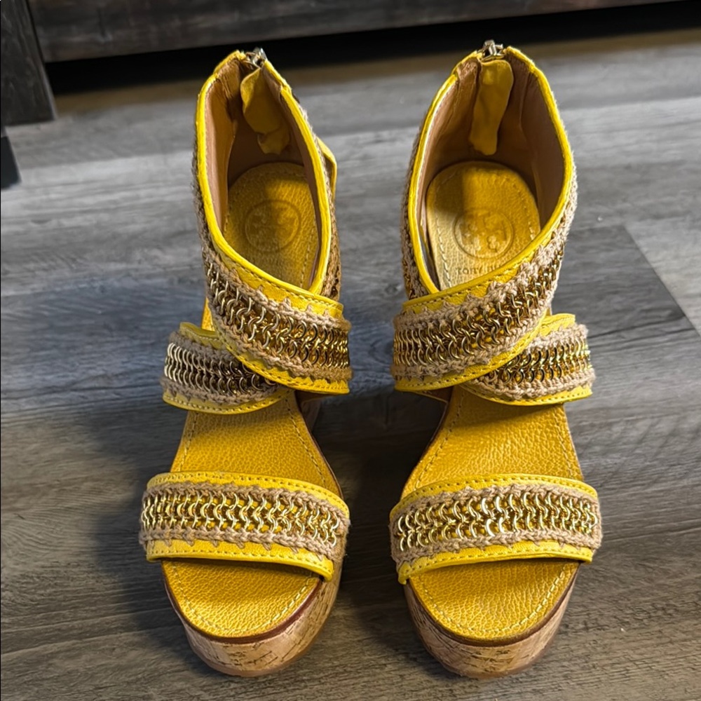 Yellow and Gold Women's Sandals